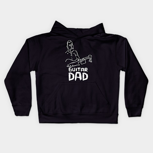 Guitar Dad Kids Hoodie by badlydrawnbabe